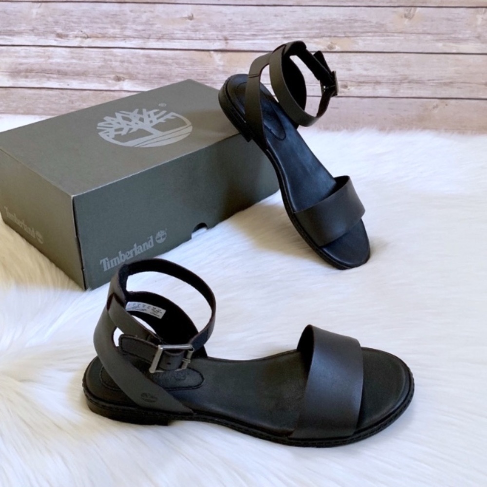 Timberland Cherrybrook Black Leather Sandals - Picture 2 of 6
